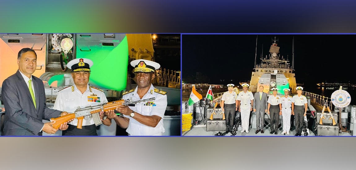  Handover of 100 INSAS rifles to Kenya Defence Forces onboard INS Trikand (7 April 2026)