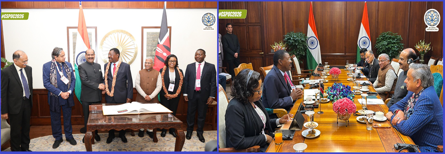  Hon’ble Om Birla, Speaker of the Lok Sabha of India met with Rt. Hon'ble Dr. Moses Masika Wetang'ula, Speaker of the National Assembly of Kenya, on the sidelines of the 28th CSPOC. (14 January 2026)